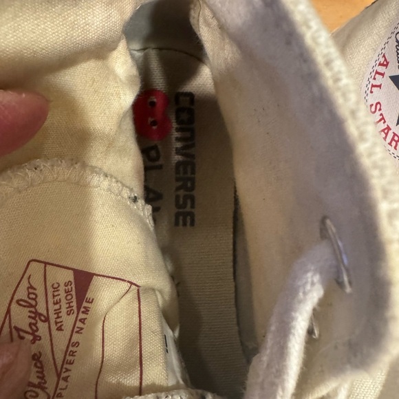 White Comme des Garcons Play Converse Black Off White Sneakers Men’s 6 Women’s 8 - Picture 7 of 10